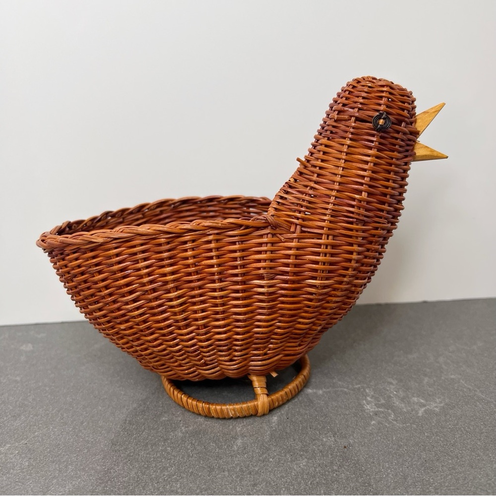 Vintage Avon chicken chick menagerie wicket basket with original box - Picture 3 of 8
